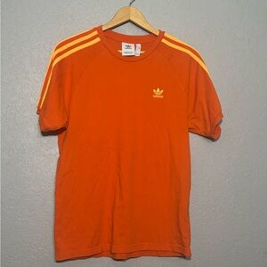 Adidas Men's Bold Orange Tee with Stripes